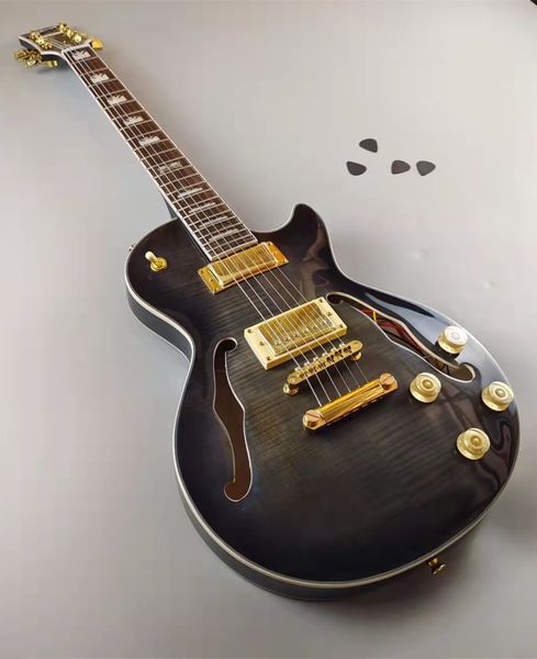 

lp electric guitar, f hole hollow guitar, gold accessories