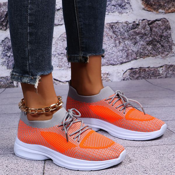 

low running shoes for men women lace up sneakers orange