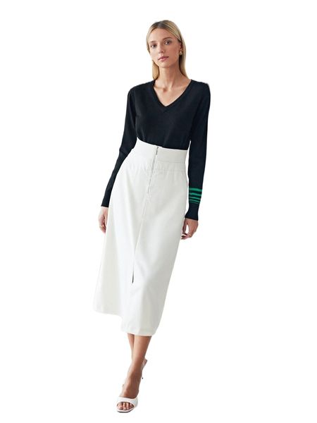 

motf premium viscose a-line skirt 00al#, Black