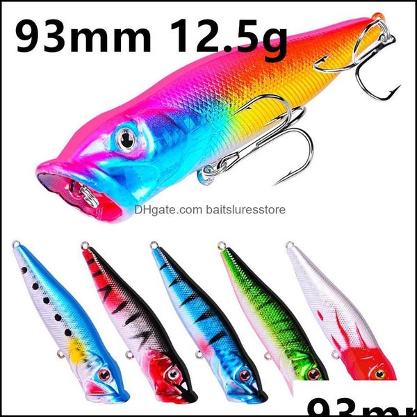 

baits lures fishing sports outdoors mixed 6 color 9m 12.5g popper hooks fishhooks 4 hook hard b-009 drop delivery 2021 xiltu