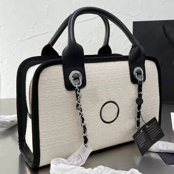 

classic handbag ladies designer bags solid color and multi-color straw crossbody bag double zipper leather portable silver metal chain shoul