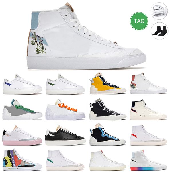 Blazers Mid 77 Sapatos Be True White Indigo Pipoca Melhor Designer Marinha Tênis Men Trainers ao ar livre Caminhada