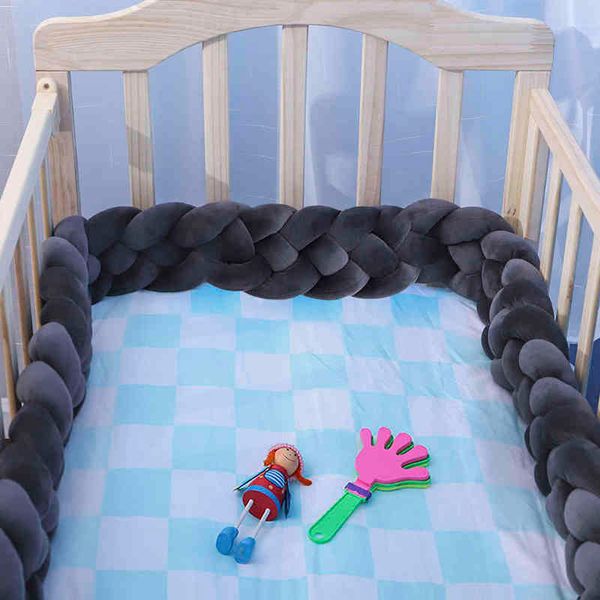 

1m 4 strands baby crib bumper knotted braided cradle decor handmade soft cotton pillow cushion nursery newborn protector gift g220421