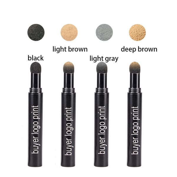 potenziatori per sopracciglia penna per sopracciglia in polvere 4 colori private label dip brow filler kit trucco contouring personalizza marrone scuro chiaro nero grigio testa di cotone