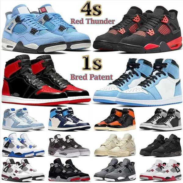 

2022 men basketball shoes women 4s red thunder 4 black cat fire sail white oreo 1s bred patent unc university blue bordeaux mens trainers