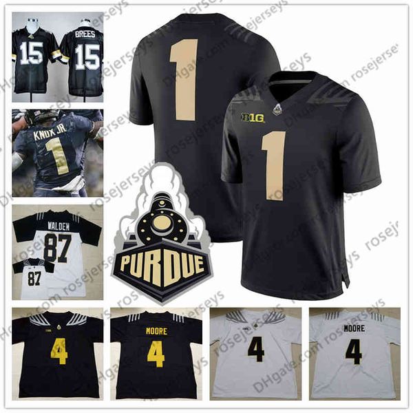 

custom purdue boilermakers 2019 football any name number black white #4 rondale moore 2 elijah sindelar brees alstott men youth kid jersey