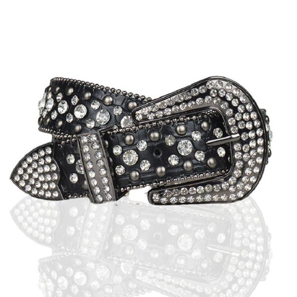 Cintos Western Rhinestone Designer de luxo Cristal cravejou cowgirl cowboy para homens homens jean cinto de strass