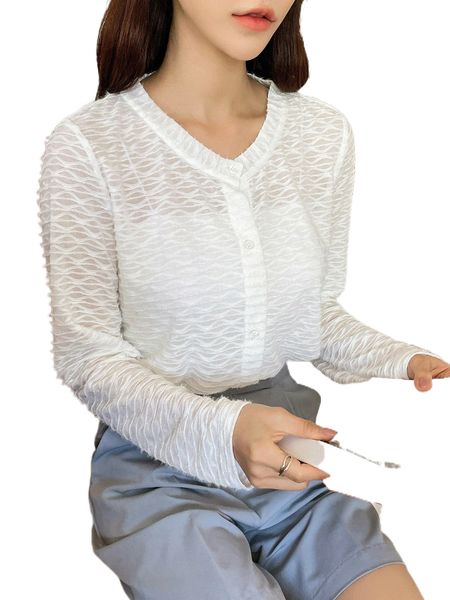 

dazy textured button front blouse without cami o3ib#, White