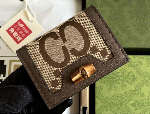 

5a wallets 658244 11cm jumbo canvas diana card case holders coin purses for women with dust bag serial number, Red;black