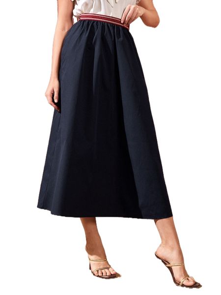 

tape detail zip side skirt f2du#, Black