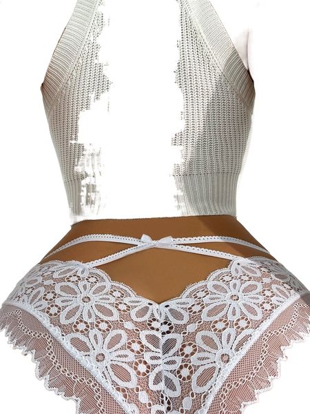 

floral lace cut-out panty t7ky#, Black;red