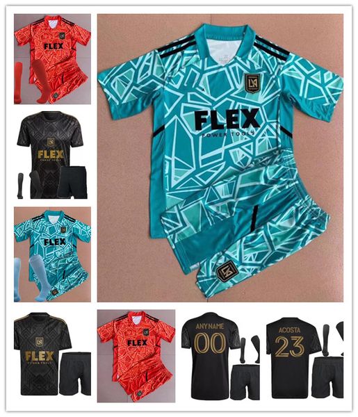 

2022 lafc soccer jerseys home away goalkeeper kits 22 23 mls los angeles fc carlos vela gaber rossi ciman football shirts shorts men's, Black;yellow