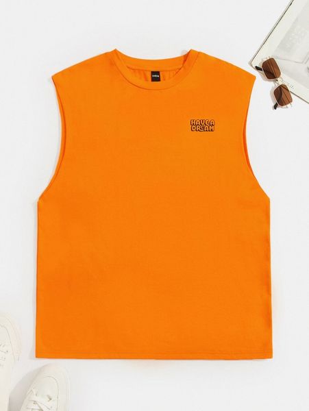 

men letter graphic tank 71sv#, White;black