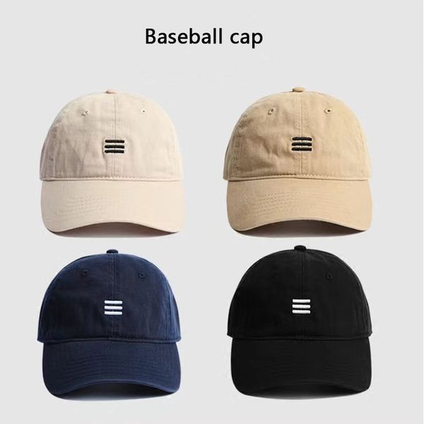 

japanese casual women's&men's baseball cap spring&summer sunshade sports peaked cap cotton embroidered couple's hip hop hat, Black;white