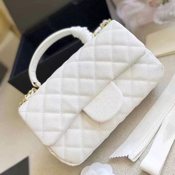 

ly women flap mini luxury shoulder bag designer solid color genuine leather crossbody bags gold-tone metal chains diamond quilting classic h