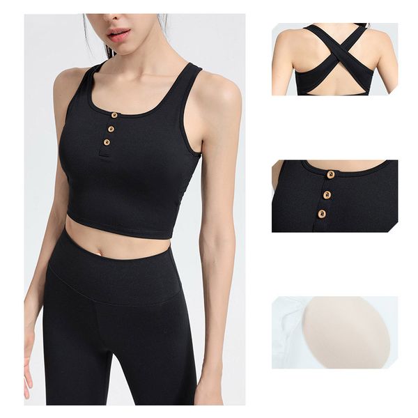 

lu-yw105 yoga wear sports underwear women's shockproof high-strength running beautiful back gathered fitness vest bra please check the, Gray