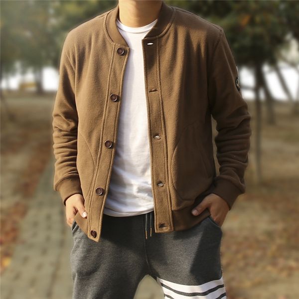 

men's bomber jacket retro american fleece baseball jacket autumn and winter casual jacket trend male designer clothing, Black;brown