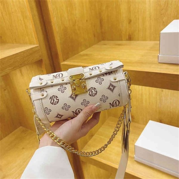 

factory sale super low discount trendy old flower chain printing cylinder bag versatile one shoulder bag