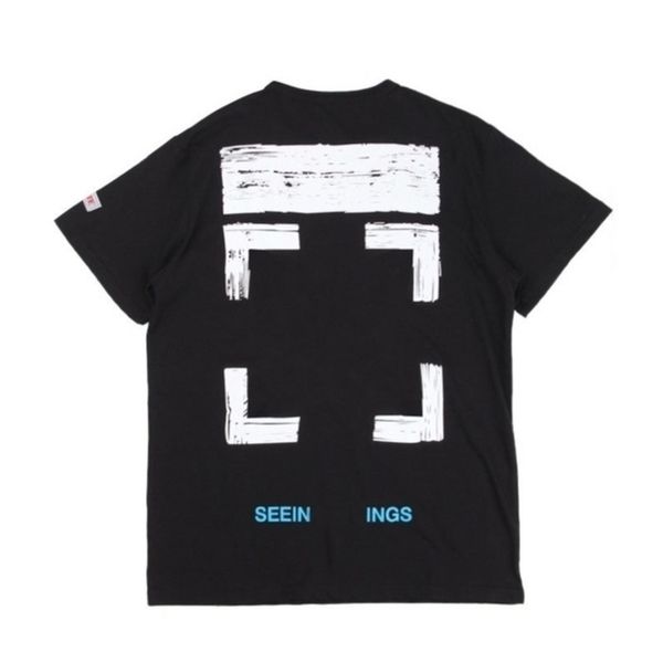 

fashion mens offs brand luxury t shirts designers high-quality t-shirt cotton loose arrow badge original bags women tees casual sport black, White;black