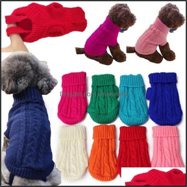 Forniture per abbigliamento per cani Forniture per animali domestici Fornitura per giardino Giacca in maglia Maglione Cappotto per cuccioli di gatto Vestiti Piccolo costume caldo 8 colori 5 taglie Drop Delivery 2