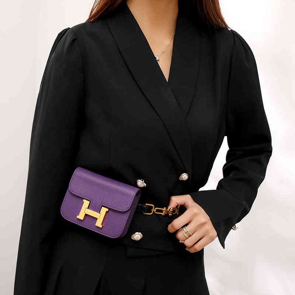 

woman shoulder bag girl messenger mini leather chain small shoulder buckle waist high-end bag trendluxury nylon handbag