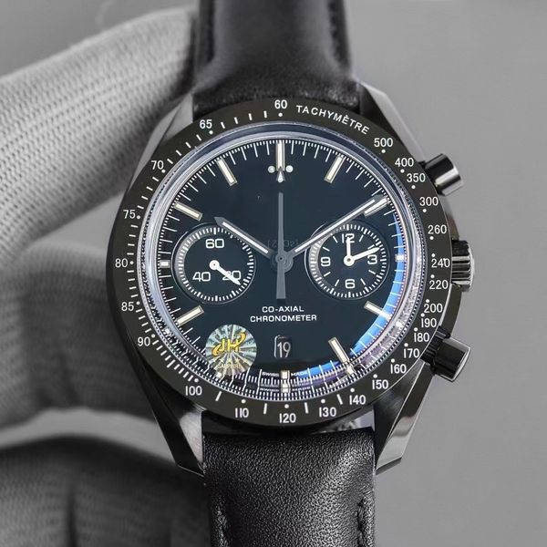 

designer mens watch ultraman series dark side chrono watch 9300 automatic movement watches 17.2mm carbon black calendar waterproof 50m sapph, Slivery;brown