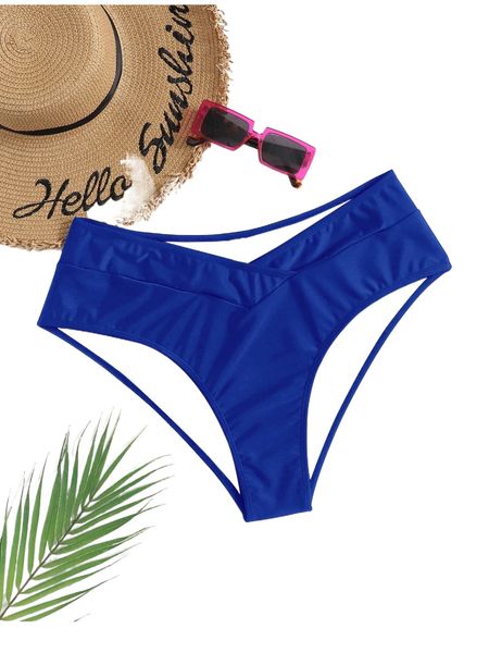 

plus plain rib high waisted bikini bottom e1ab#, Black