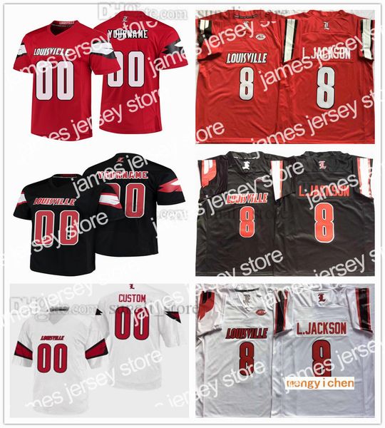 

american college football wear ncaa college 8 lamar jackson jerseys 5 teddy bridgewater 23 brandon radcliff 18 cole hikutini 2 jamari staple, Black