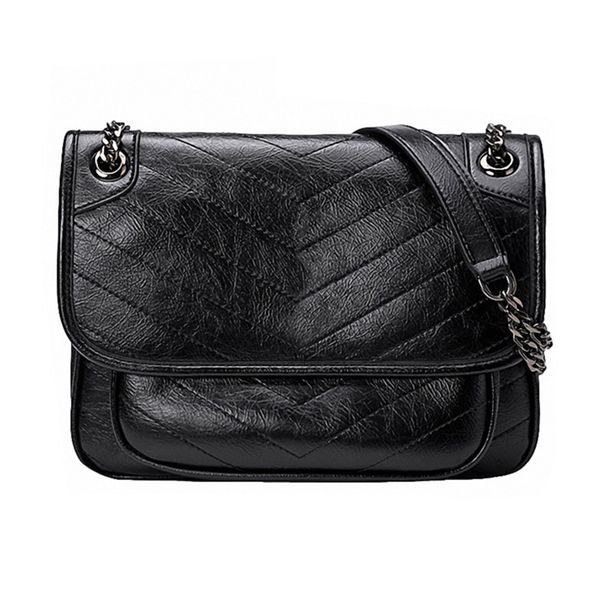 

7a designer bags niki baby chain bag one shoulder messenger underarm handbag oil wax skin crinkled cowhide fashion classic casual bag genuin