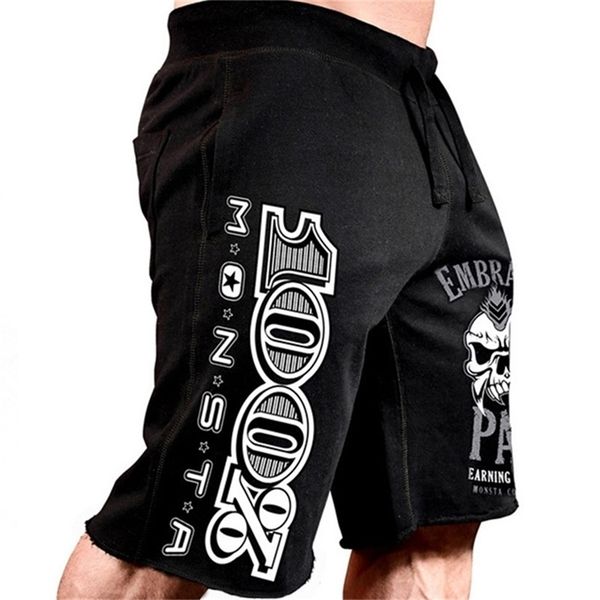 

men cotton shorts men's loose short trousers fitness bodybuilding jogger mens brand durable sweatpants fitness workout short 220407, White;black