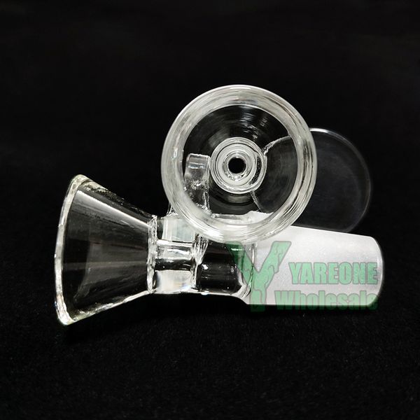 Peça de tigela de bong de vidro masculino de 14 mm com alça grossa de fácil aderência para copo de bong de vidro tubo reto canos de água óleo Dab Rigs YAREONE atacado