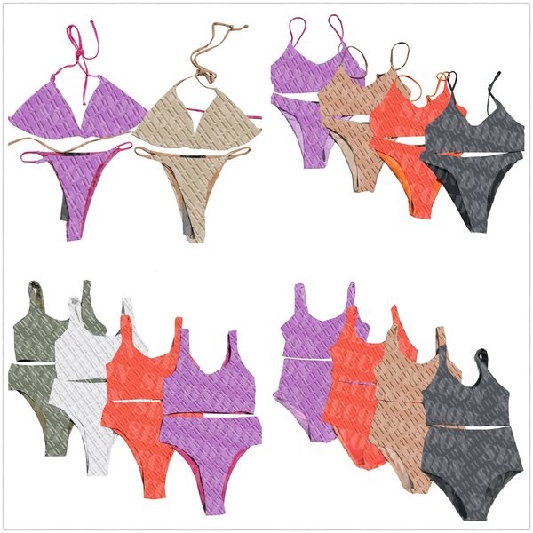 Volle Brief Drucken Bademode Sexy Hohe Taille Bikini Frauen Designer Quick Dry Badeanzug Zwei Stück Sets Bademode Beste qualität