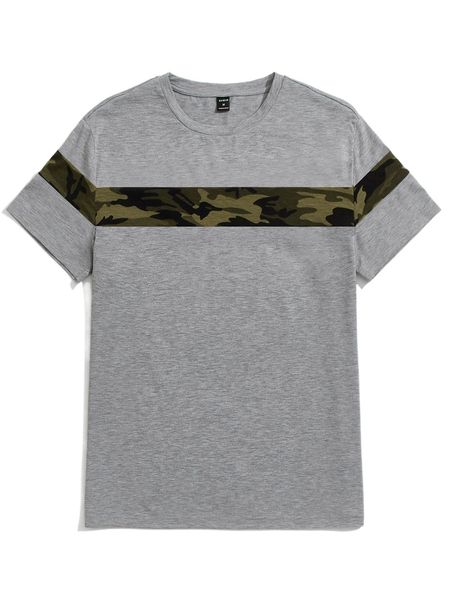 

men camo print tee i25j#, White;black