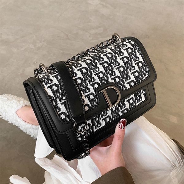 

purses ins women's new fashion hong kong style messenger foreign style versatile chain one shoulder small square bag