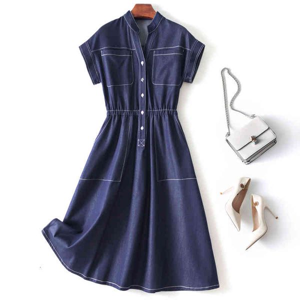 

casual dresses french single tail goods original order discount export cabinet withdrawal foreign trade shear standard high-end summer v-nec, Black;gray