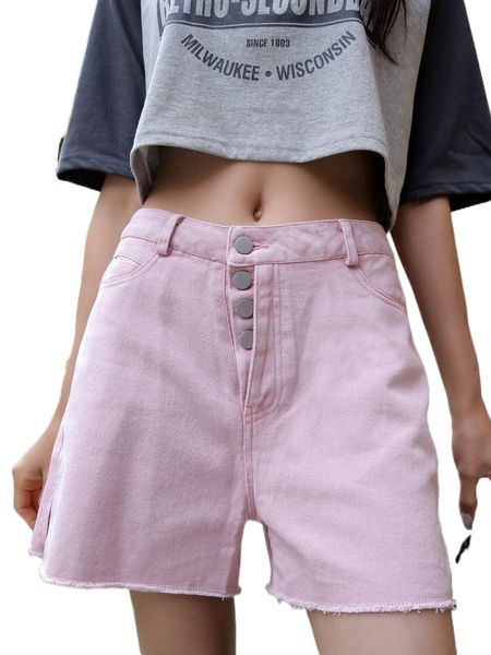 

dazy button through wide leg denim shorts f4e0#, White;black