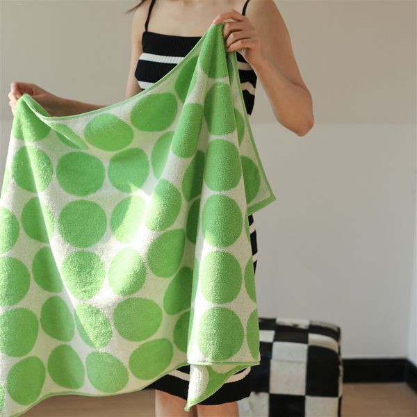 Nordic Green Dot Toalha de Toalha de Banheiro Toalha Macio Algodão Penteado 70x140cm Toalha de banho para chuveiro Toalhas de praia Banheira Robe