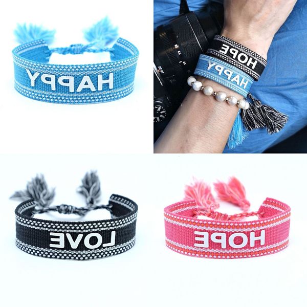 

creative glue burning letter bracelet bohemia d home woven ethnic embroidery tassel, Golden;silver