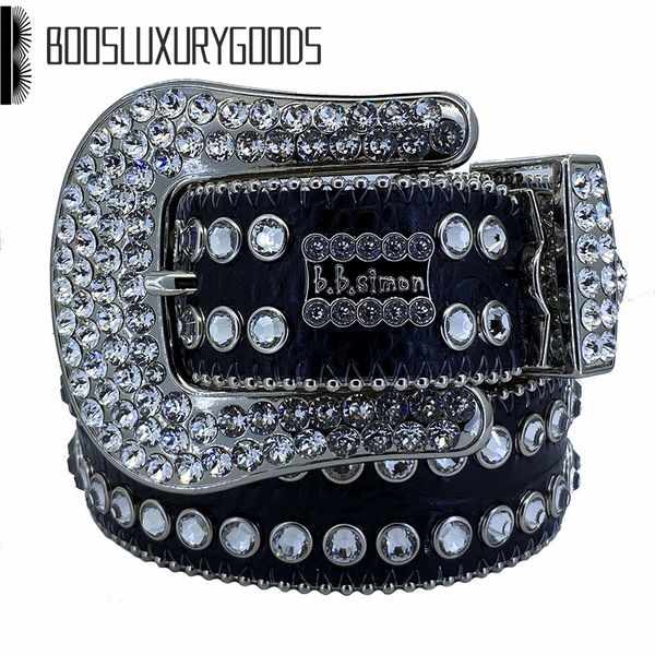 

12023 Designer Belt Bb Simon Belts for Men Women Shiny diamond belt black white gold color boosluxurygoods