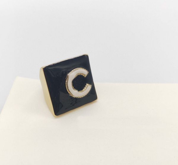 

2022 charm band ring with black color enamel for women wedding jewelry gift have box stamp ps7919, Silver