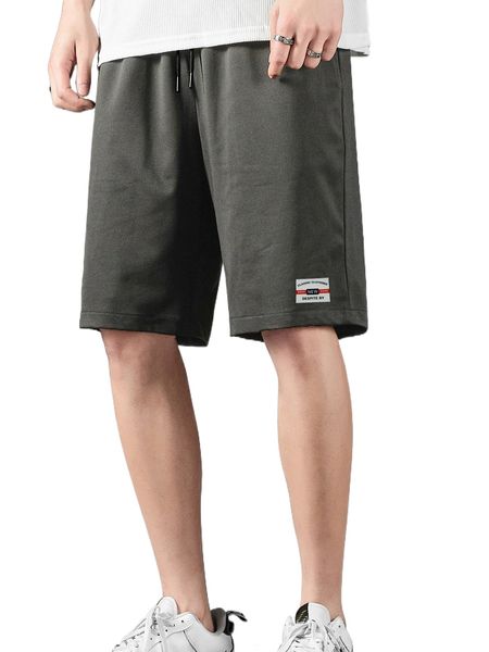 

men patch detail drawstring waist shorts r3av#, White;black