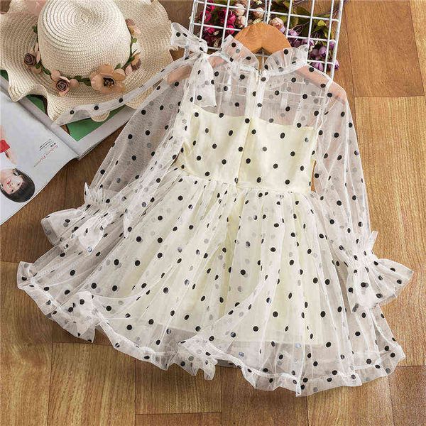 

3-8 yrs girls princess lace tutu dress for party holiday causal girls cosume spring children full sleeve mesh dress for kids g220518, Red;yellow