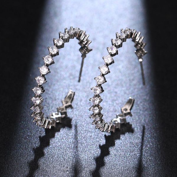 

minimalist silver hoop earrings for women personality wedding bride jewelry fashion bridesmaid accessories valentine's day gifts, Golden;silver