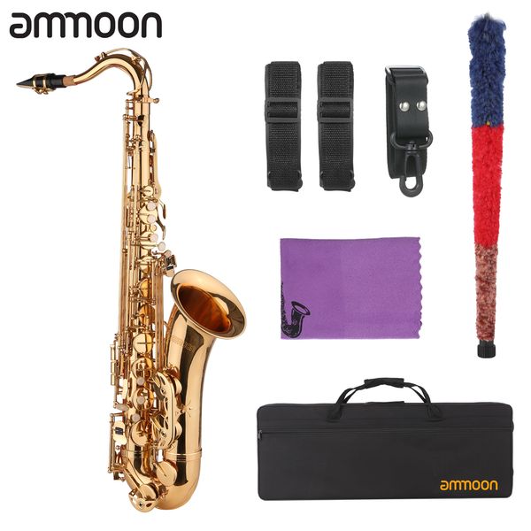 

saxophone bb b-flat tenor saxophone sax with mouthpiece carrying case neck strap cleaning cloth brush