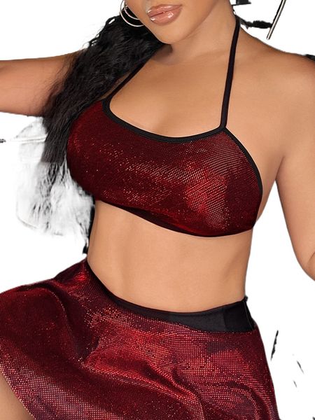 

sxy backless knot crop halter n9so#, White