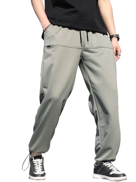 

men drawstring waist sweatpants 79fw#, Black