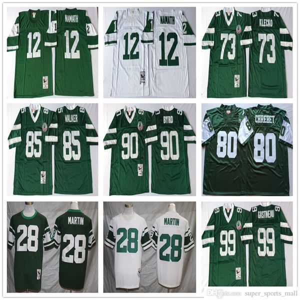 

ncaa 75th vintage football jerseys 12 joe namath stitched 99 mark gastineau 28 curtis martin 73 joe klecko 90 dennis byrd 85 wesley walker 8, Black;red