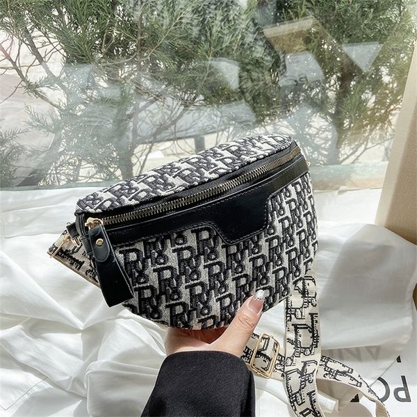 

purses us spring and summer new korean chest bag fashion embroidery jacquard waist messenger bag foreign style single shoulder