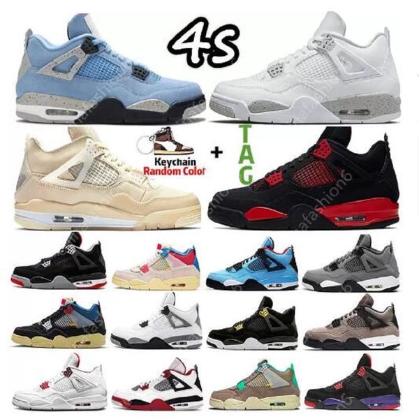 

2022 4 4s mens shoes sneakers sail heritage rebellionaire university blue fire red oreo bred black cat guava ice white cement women sport tr