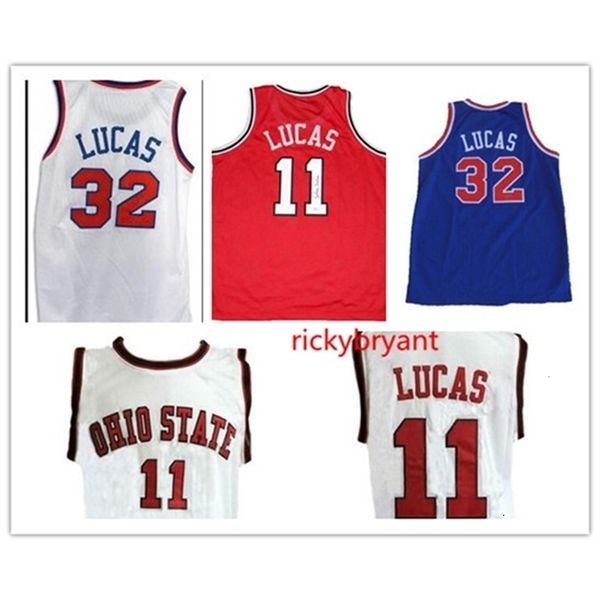 NC01 Koleji Ohio State Buckeyes Basketbol Forması Jerry Lucas Gerileme Jersey Özel Yapım Dikişli Retro Jersey Nakış Boyutu S-5XL